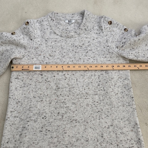 Madewell Donegal Button Long Sleeve Speckled Beige Wool Sweater Dress Size XL - Picture 9 of 12
